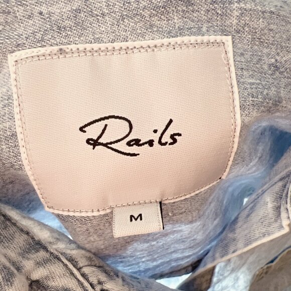 RAILS INGRID ECO COLLECTION RAW DENIM SHIRT IN LIGHT ACID WASH SIZE M - NEW - Picture 8 of 8